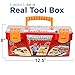 31 Piece Tool Box Set with Removable Tray - Plastic Power Tool Belt Kit Pretend Play Construction Workshop Kids Toy Set
