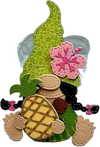 Miniatura 5 de Troqueles de corte para verano, hojas de palmera tropical, piña, gnomo, accesorios troquelados para hacer relieve, cumpleaños, tarjetas de