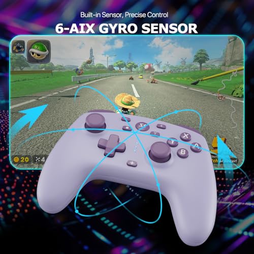 Image of Wireless Switch Controller for Switch /Switch 2 /Lite /OLED /PC Controller with 2.4G Adapter, 2 Pack Switch Controller with Hall Joysticks & Hall Triggers, Switch Pro Controller with Wake-up, 2 Back Programmable Buttons, Turbo Function