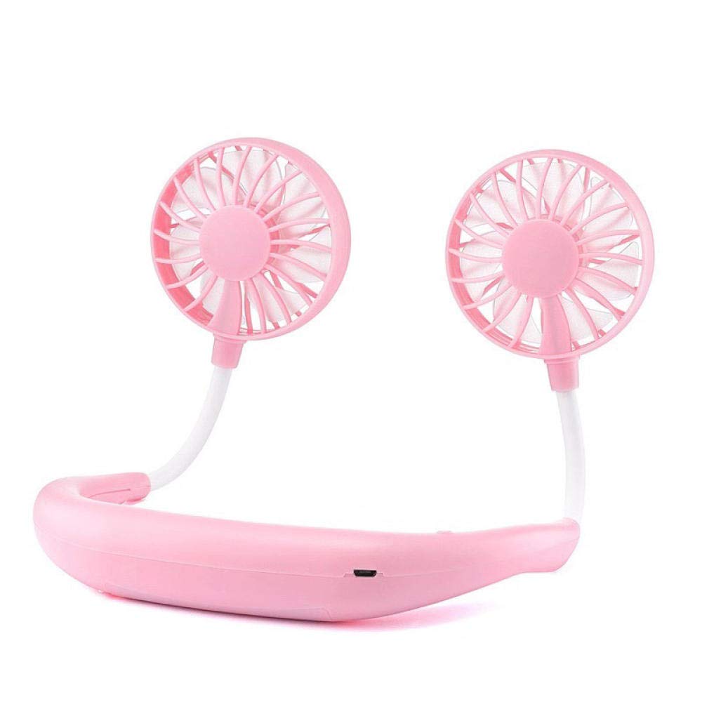 ZFPKXHVMG Bladeless Personal Fan, Mini Portable Hanging Neck Fan USB(Rosa)