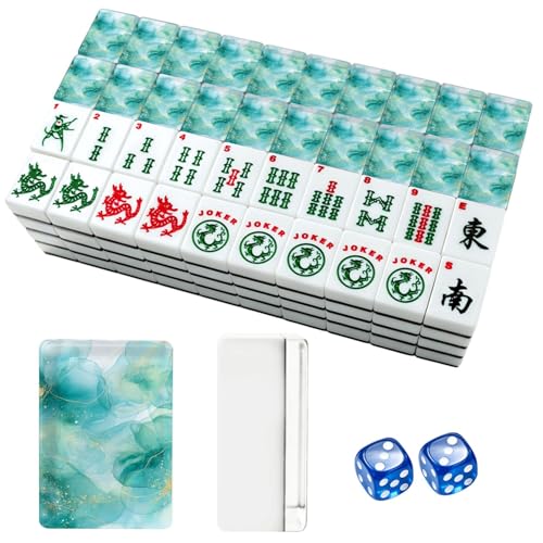 Set de Mahjong Americano con 166 fichas acrílicas y accesorios miniatura 1