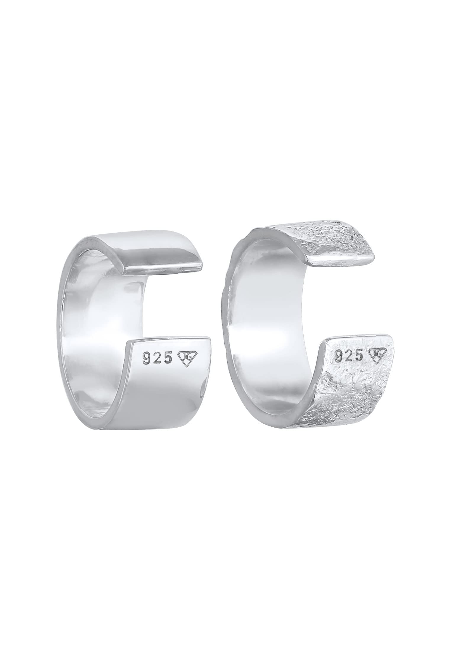 Elli Ohrringe Damen Earcuff Set Breit Basic Gehämmert 925 Silber