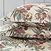 Eikei Home Chinoiserie Chic Peacock Floral Duvet Cover Paradise Garden Botanical Bird and Tree Branches Vintage Stylized Long Staple Cotton Bedding Set (Queen, Autumn Red)