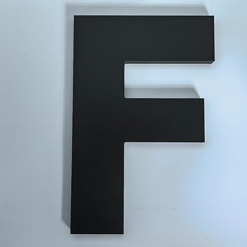 Números de casa grandes de 8 pulgadas, señalización moderna negra para exteriores, estilo ancho y nunca se oxida, letra F