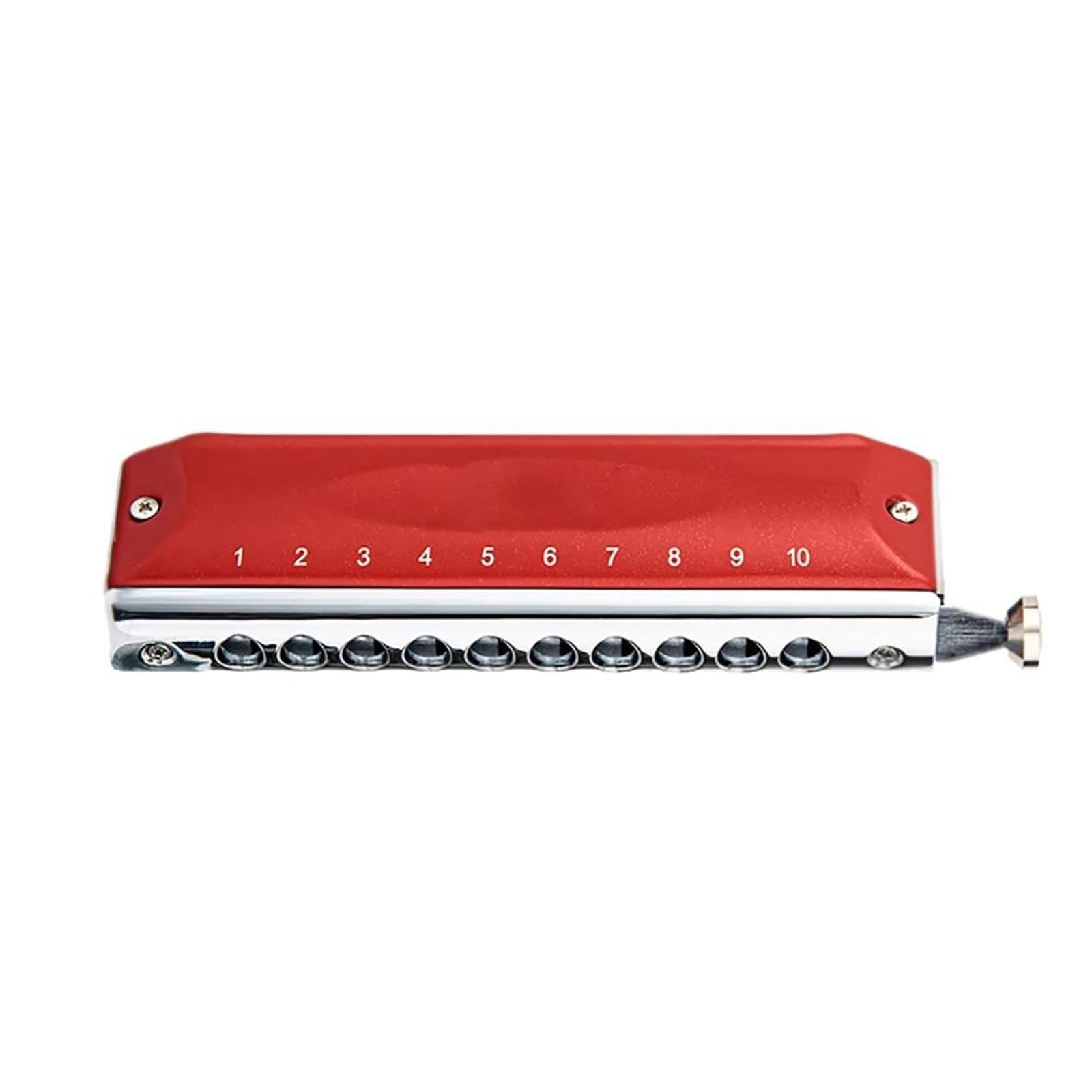 Harmonijka 10-otworowa harmonijka chromatyczna C z klawiszem | 10-otworowa harmonijka chromatyczna C Key Mouth Organ Performance Harmonijka dla początkujących(Blue)