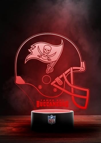 Great Branding Tampa Bay Buccanneers NFL LED Lampe Licht Logo Helm, Wechselmodus mit 6 unterschiedlichen Farben