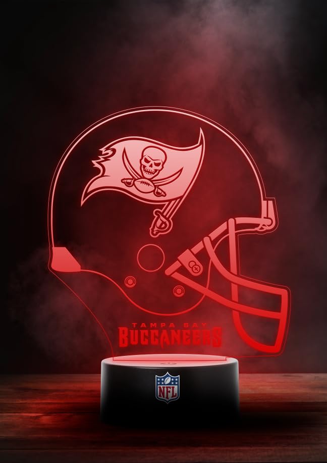 Tampa Bay Buccanneers NFL Lampe LED Logo Casque Mode de changement avec 6 couleurs différentes