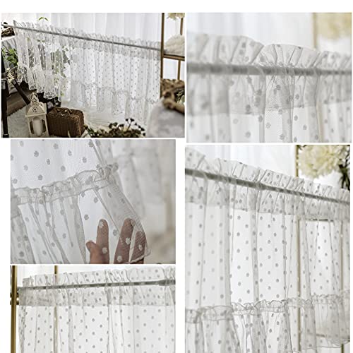 Cortina de cocina de gasa LUNEZY ideal para iluminar y decorar ventanas de baños modenos 6
