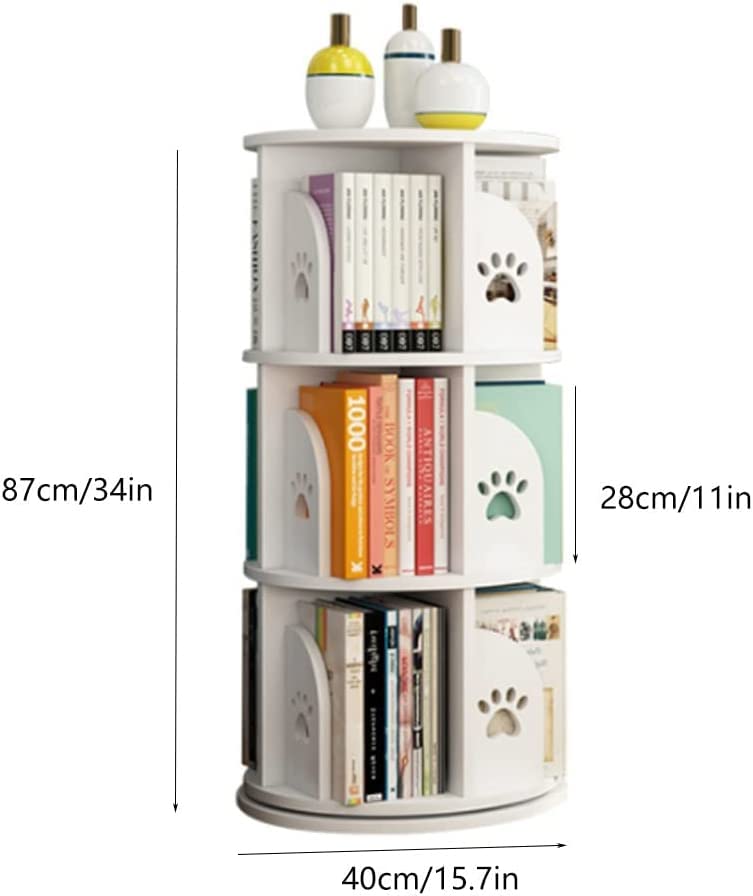 Estantería blanca giratoria para optimizar espacios pequeños y ordenar libros 4