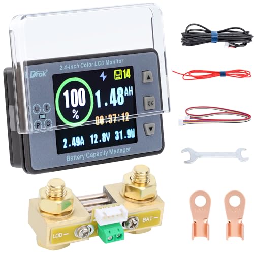 DROK Battery Monitor DC Volt Amp Watt Meter