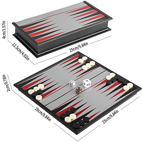 Andux Faltbares Magnetisches Backgammon Tragbares Brettspiel Set CXSLQ-01 (M) für 2 Spieler ab 96 Monaten