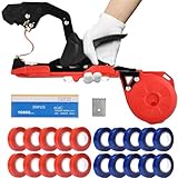 Suca Máquina para atar plantas, herramienta ligera para atar vides rápidamente, pistola tapener para atar plantas con cintas y grapas, color rojo
