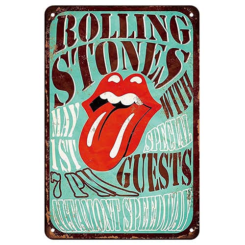 Plaque Murale Métal 20x30cm - Rolling Stones - Design Rétro Rock