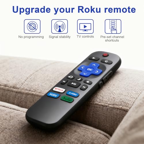 Image of (Pack of 2) Replaced Remote Control Only for Roku TV Compatible with TCL Roku /for Hisense Roku /for Insignia Roku /for Onn Roku TV /for Philips Roku Smart TVs (Not for Roku Stick and Box)