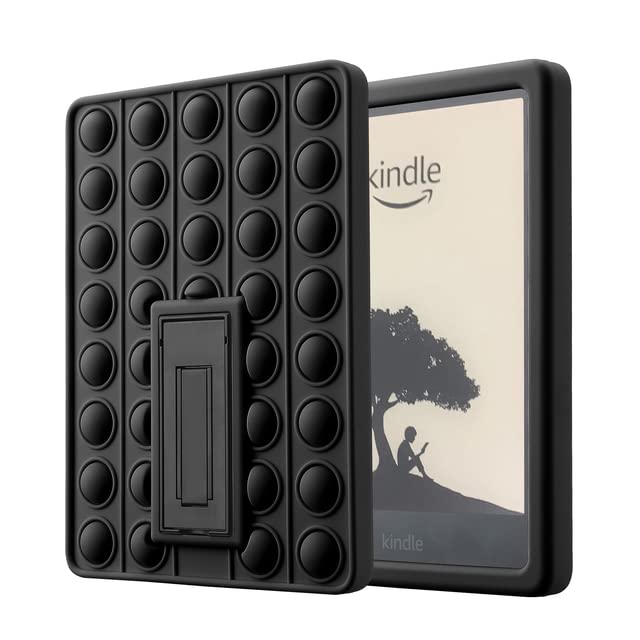 For tablets - Pop Push It Case for Kindle Paperwhite 5 11th 6.8 Inch Bubble Non-toxic Soft Silicone Case for 2021 Kindle Paperwhite 5 FUNDAs (Black Paperwhite5(11th)6.8)