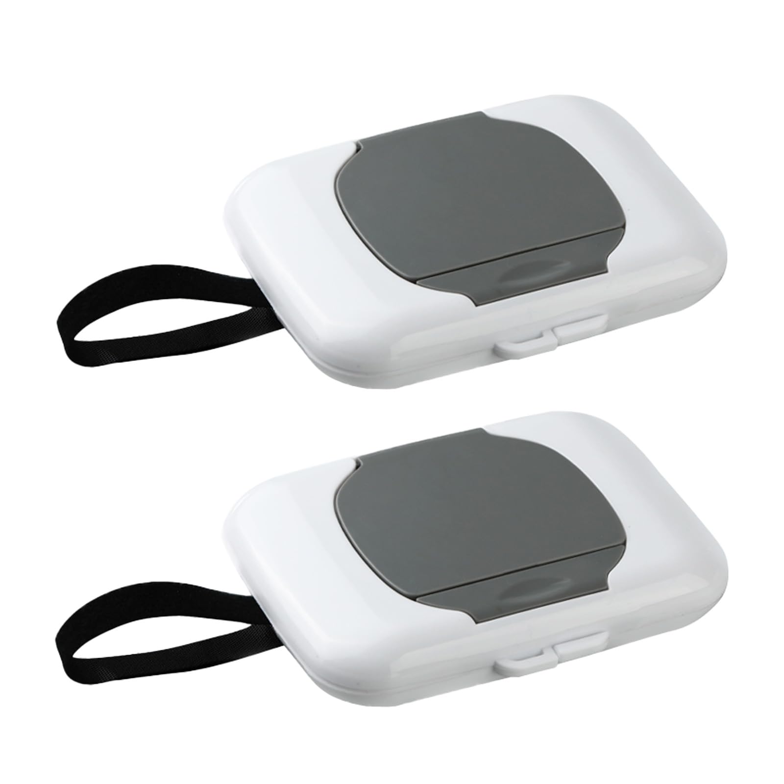 PandaEar 2er Set Tragbarer Feuchttücher Spender für Babys | Nachfüllbare Feuchttücherbox mit sicherem Klappdeckel & Trageschlaufe | Für Wickeltasche Auto Kinderwagen & Zuhause