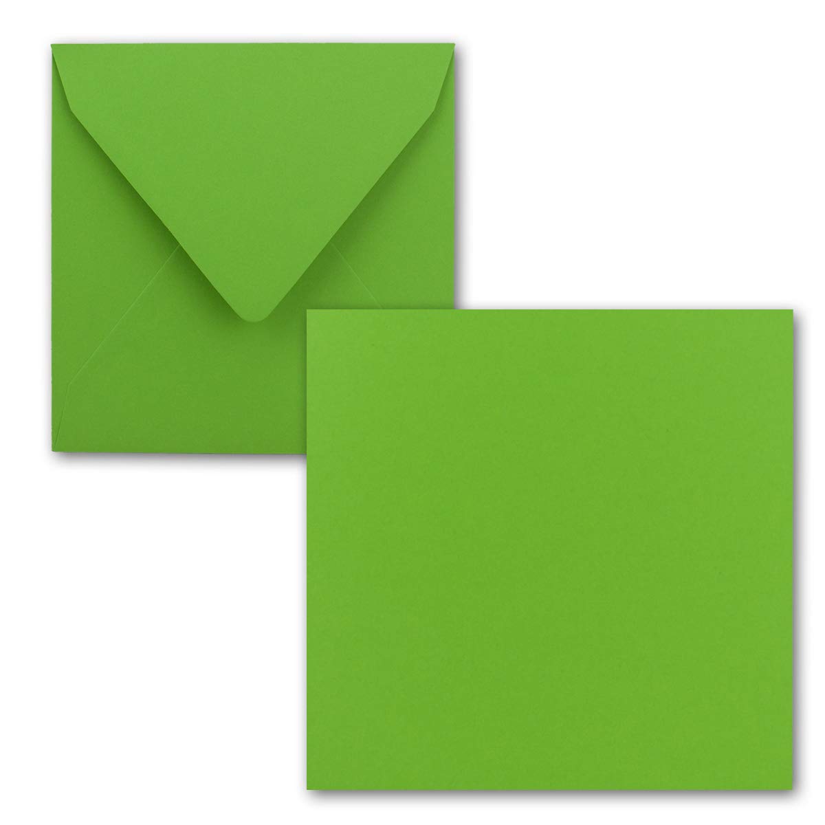 Gustav Neuser Set 75 Biglietti Quadrati 15x15 Cm Con Buste – Colore Verde Scuro, Carta 240g/m², Serie FarbenFroh