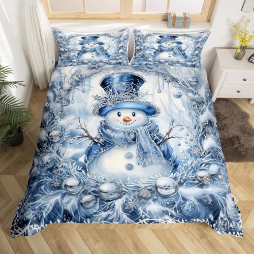 Feelyou Snowman Duvet Cover Merry Christmas Bedding Set Room Decor