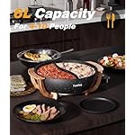 Hot Pot Electric with Divider, 6L Double-Flavor Non-stick pot, Temperature control, Large 6-Litre Capacity, Suitable for 6-12 people - Image 5