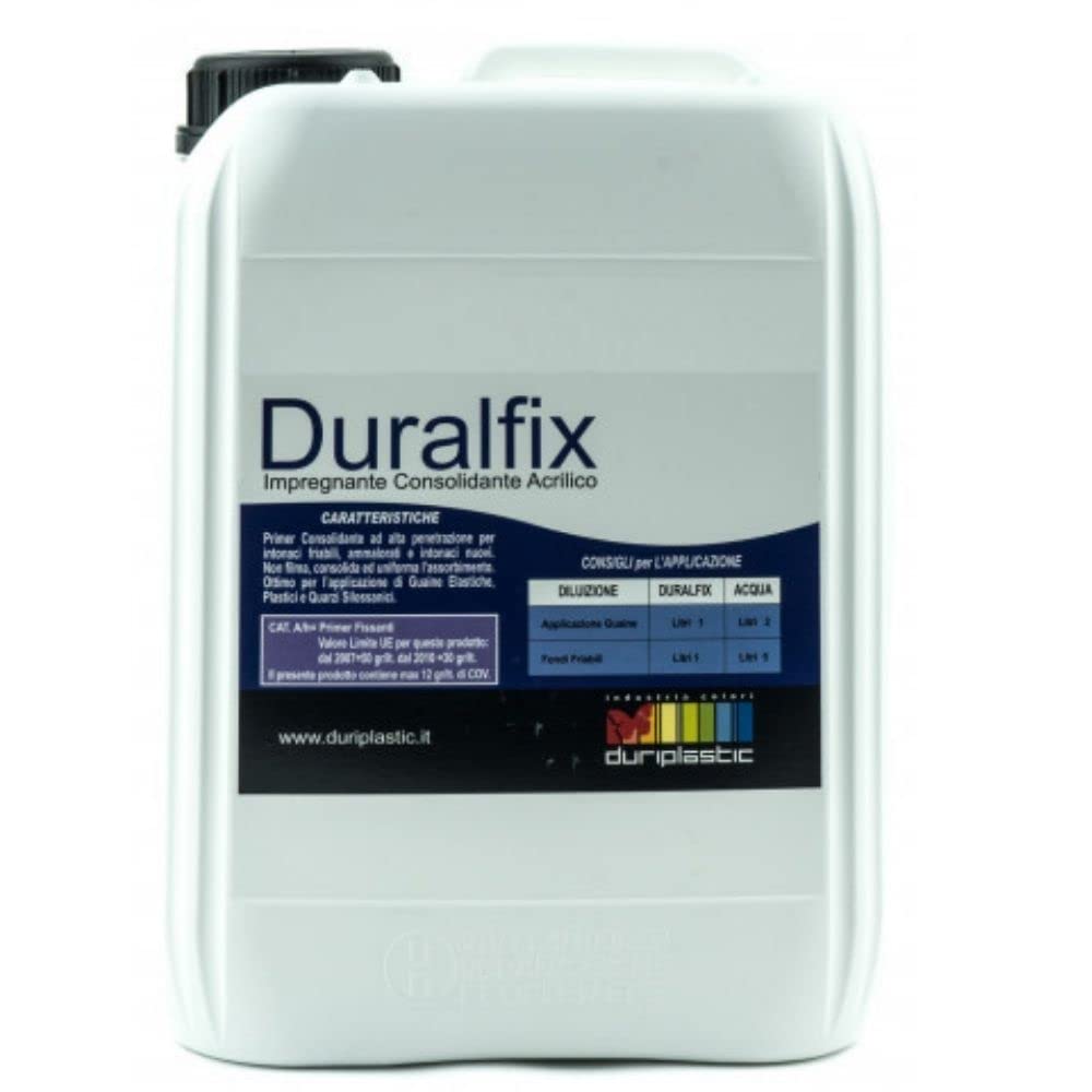 Italia Colorpaint I Pre Trattamenti Primer Duralifix Isolante Impregnante Fissativo Acrilico Consolidante Ad Acqua Per Pareti Friabili Ammalorate Vecchie (Litri 10, Trasparente) - 4