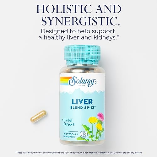 Solaray Liver Blend SP-13, Traditional Liver Cleanse Detox & Repair Support with Milk Thistle, Dandelion, Burdock, Artichoke Leaf, Kelp, Peppermint, and Trace Minerals, 100 Servings, 100 VegCaps - Image 4