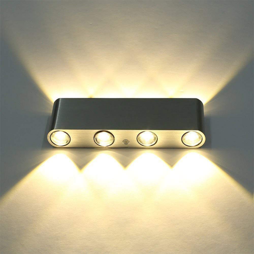 AIRUI Modern LED Wall Lights Sconces Aluminum Up Down Wall Lamp Indoor Light Fixture For Living Room Bedroom Corridor,WarmLight-8W