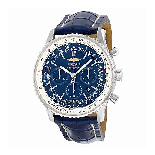 Breitling Navitimer 01 Chronograph Automatic Blue Dial Blue Leather Mens Watch AB012721-C889BLCD