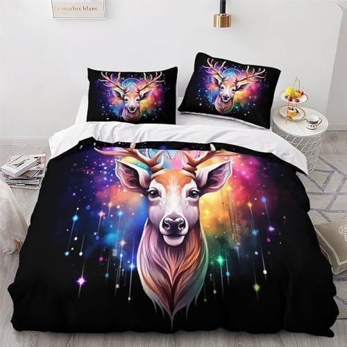 Housse de couette cerf 3 pièces en microfibre premium au tissage haute densité pour lit double - 4