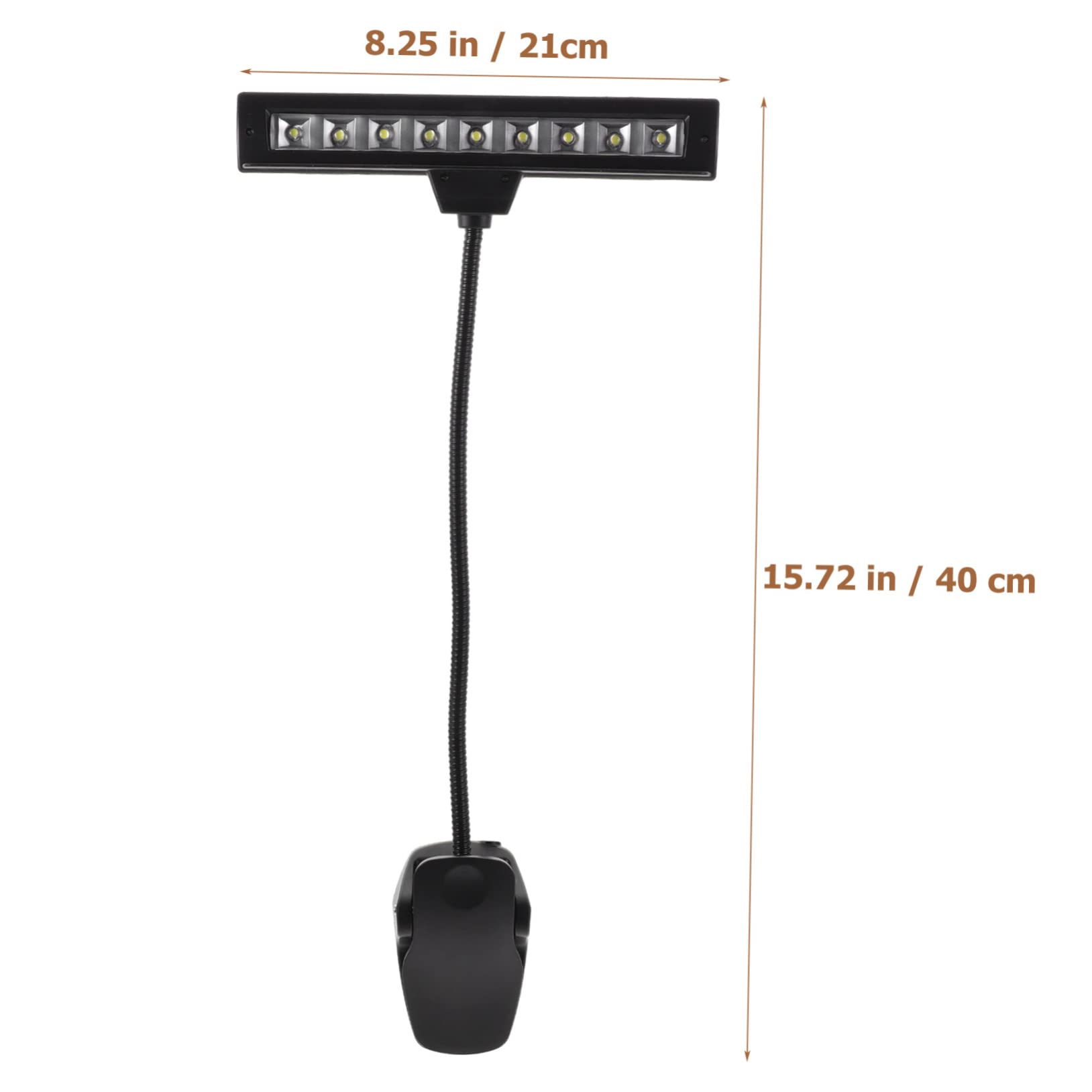 Hemoton 9 Led Music Stand Adjustable Clip Light Piano Lamp Book Light Clip Non-Heating Eye Care Lamp