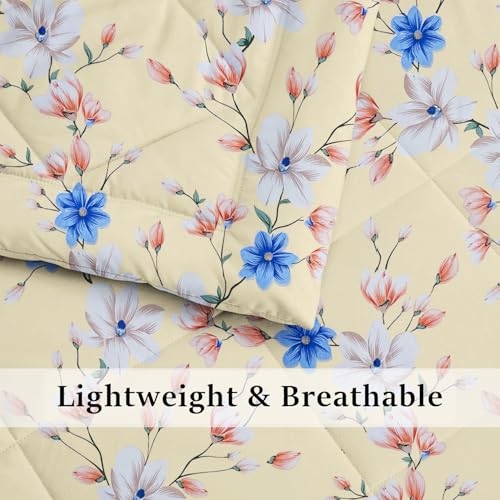 Image of Amazon Brand - Umi Reversible Single Bed Super Soft AC Comforter /Blanket /Quilt /Rajai 220 GSM Soft Microfiber Diamond Stitch (90 inch x 60 inch Inches /228cm x 152cm) - Comforter Single Bed|Beige & Blue