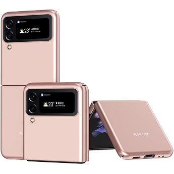 Case for Samsung Galaxy Z Flip 4 Ultra Thin Foldable PC Mobile Phone Case Shockproof and Scratch-Resistant Protective Case Rose Gold