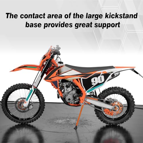 Béquille latérale orange JFG RACING pour stabiliser votre moto EXC lors des pauses en enduro