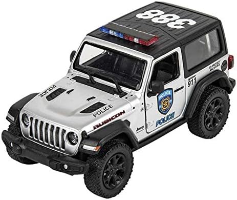 KiNSMART - Modelo a escala 134 compatible con Jeep Wrangler Rubicon 2018 Emergency Services Hard Top (Plata)