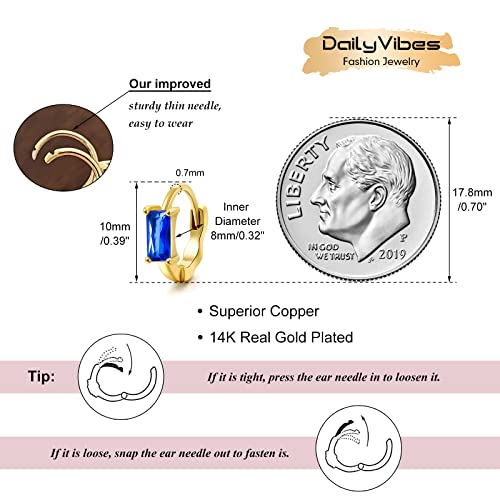 Image of DAILY VIBES Dainty Butterfly Cross CZ Small Huggie Hoop Earrings for Women | Hypoallergenic, 14K Gold Plated Hoops, Tiny Cubic Zirconia, Cartilage Hoop Earrings for Women Trendy