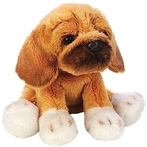 Suki Yomiko 12104 - Puggle Cagnolino di Peluche Seduto, 12.7 cm, Marrone/Bianco