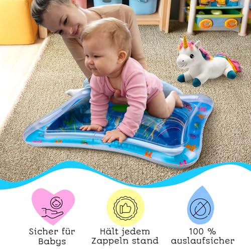 AVEC MAMAN Wassermatte Baby – BPA-freie Wasserspielmatte - Sensorikmatte für Babys - Baby Wassermatte für Bauchlage & Entwicklung - Wassermatte für Baby 3-12 Monate - Spielzeug Baby