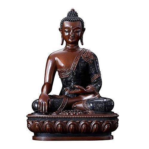 Sculpture de méditation contre le stress quotidien avec Bouddha Feng Shui en cuivre