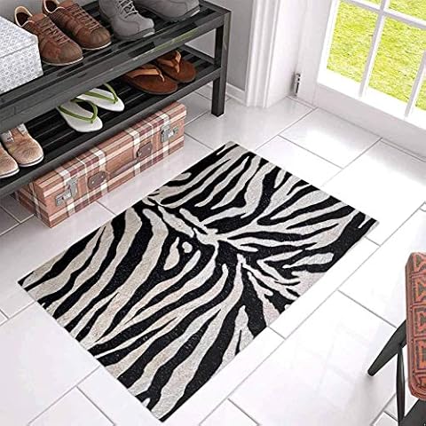 Vintage Zebra Striped Welcome Indoor Door Mat Cover