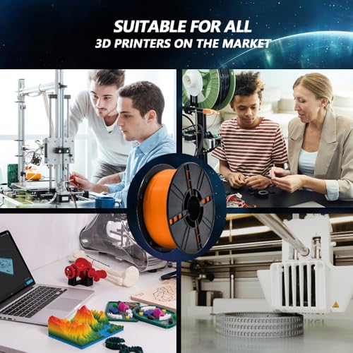 Image of iBOSS 3D PLA Plus Printer Filament, 1.75mm Glow in The Dark Orange PLA+ Filament for 3D Printing, 1kg Spool (2.2lbs), Dimensional Accuracy + /- 0.02 mm, Fit Most FDM 3D Printers, Glow Orange