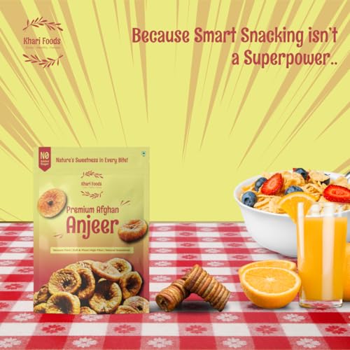 Image of Khari Foods Premium Jumbo Dried Figs, Anjeer Dry Fruits, Rich in Fibre, Iron, Calcium, Healthy Snacks (1kg)