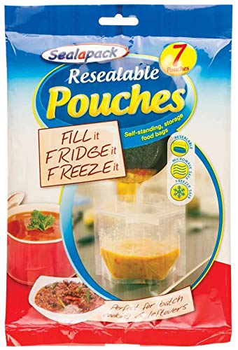 56 x Resealable Food Soup Bag Pouches Fridge Freeze 1L Storage Fruit