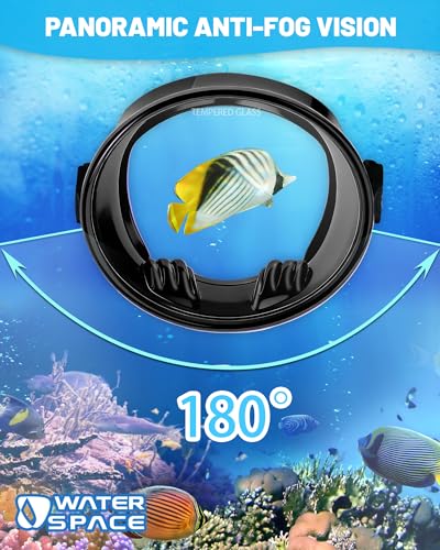 Water Space Equipo de Snorkel para Buceo para Mujeres y Hombres Set de Máscara con Tubo Seco miniatura 2