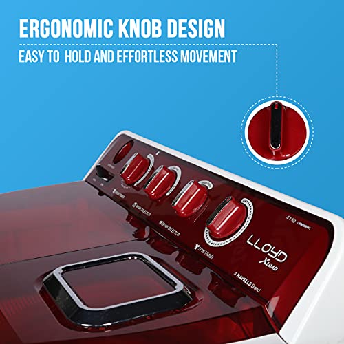 Image of Havells-Lloyd 8.5 Kg 5 Star Semi Automatic Top Load Washing Machine (LWMS85RK2 Red, F Shield Motor)