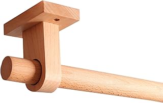 12 Half Curtain Rod Ideas for Simple Stylish Window Framing 24 Natural Wood Curtain Rod Set, Solid Wood Roman Rod Bracket Hook, Solid W...