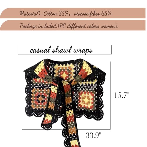 Women's Casual Shawl Wraps,Knitted Knotted Shawls Travel Scarf Cape Shoulder Tops, Knitted Crochet Shawl Wraps2