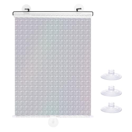 No Drilling Retractable Roller Window Shades W/3 Suction Cups, Black Blackout Blind Shade Temporary Cover Curtain for Home Bedroom Car (23.62