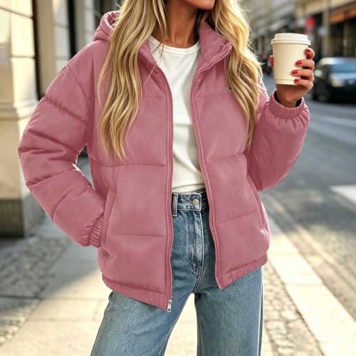 Cethrio Womens Packable Puffer Jacket Womens Puffer Jacket Full Zip Hooded Quilted Jackets Winter Outerwear Coats Fall Jackets for Women 2026 Chaqueta Para Mujer Soft Autumn Capsule Wardrobe - image 7