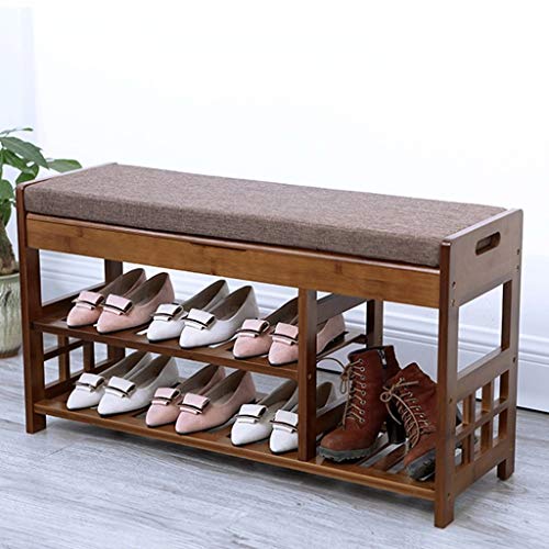 Pasillo Cambio de zapatos Taburete de zapatos Gabinete de zapatos de bambú Marco de zapatos de madera maciza Sofá creativo Taburete Taburete de almacenamiento Bastidor de almacenamiento simple Pasillo