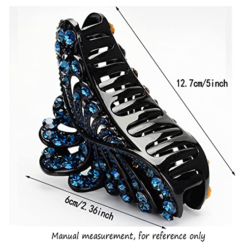 Yusier 2 Pcs 5Inch Rhinestone Plastic Big Hair Clip Noble And Elegant Imitation Crystal Clips Prom Hair Accessories Claw Clips For Women Hair Clips For Thick Hair #TOP4