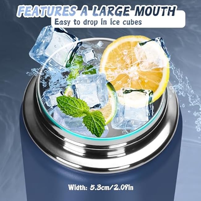 12oz Water Bottle Stainless Steel Metal Vacuum Insulated No Sweat, Sports Leakproof BPA free Lightweight Hot Cold Retention